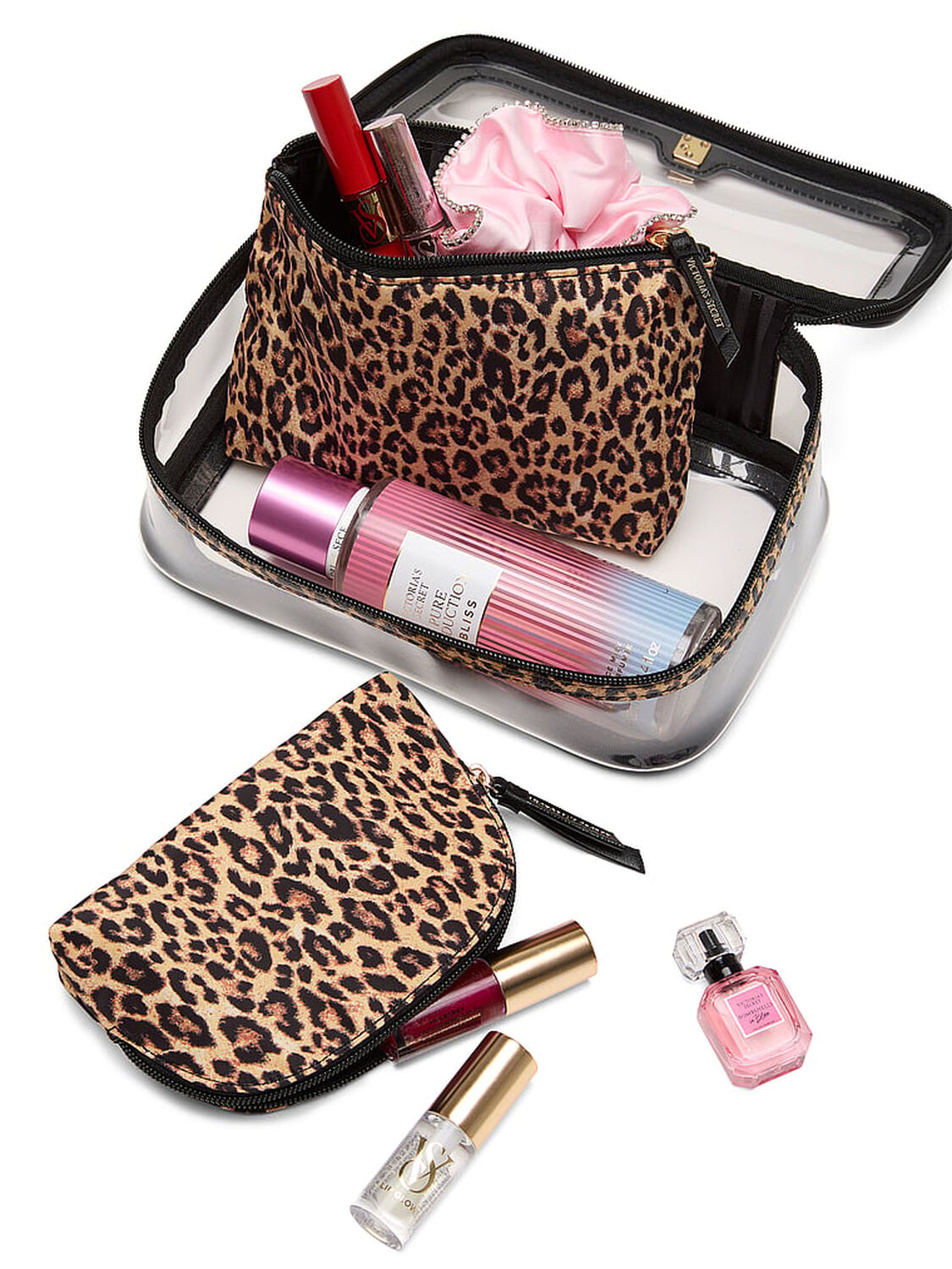 vs Victoria's Secret 3-Piece Makeup Bag Set Leopard 3 of 4 