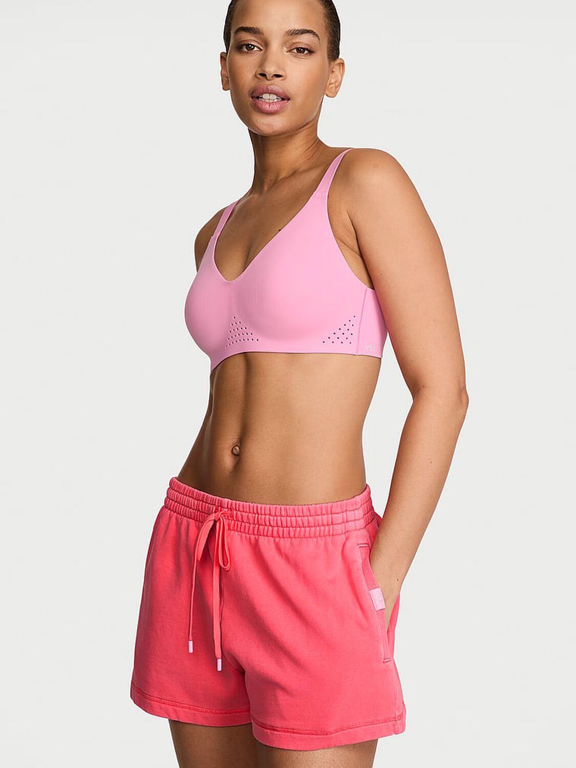 vs Angel Essentials Off-Duty Terry Lounge Shorts Poppy 1 of 3 