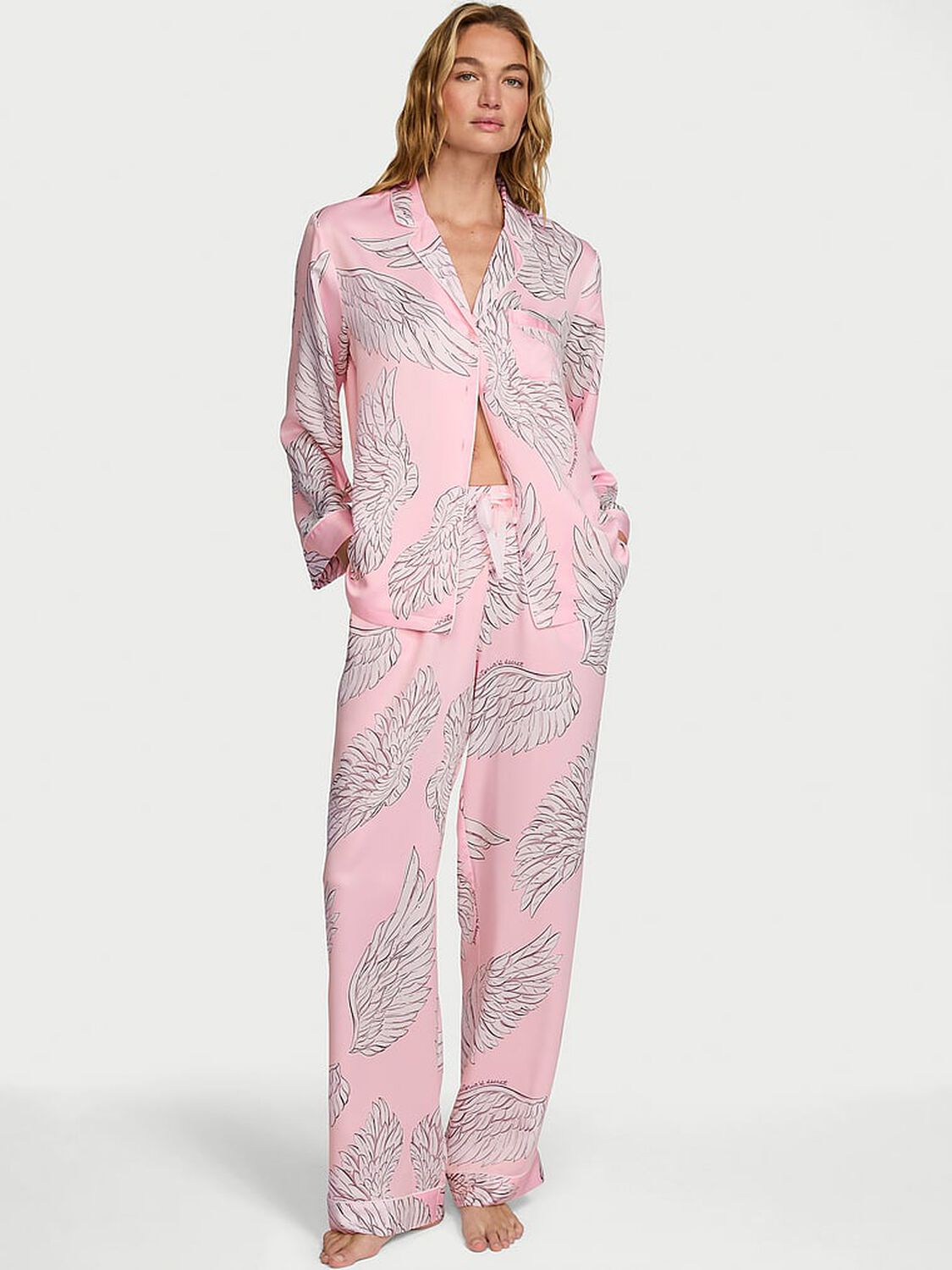 vs Victoria's Secret Glazed Satin Long Pajama Set 1 of 2 