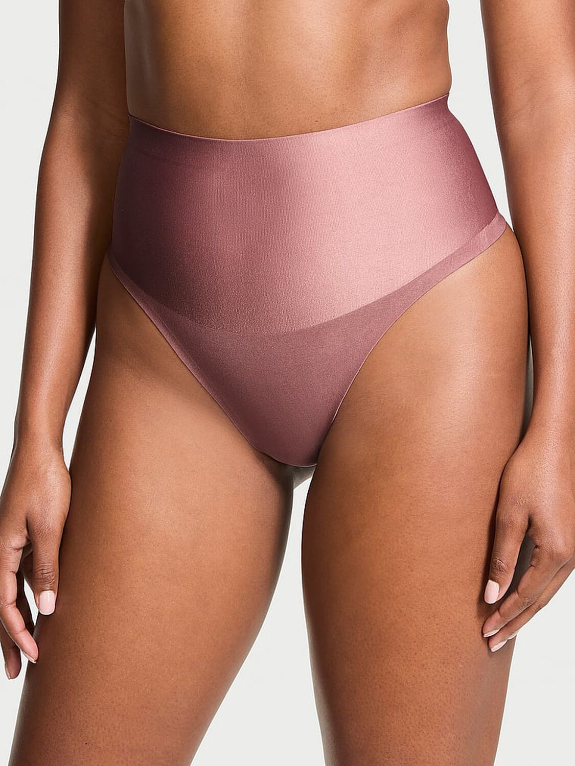 vs Body By Victoria Smoothing Shimmer Thong Panty Vintage Rose 1 of 3 