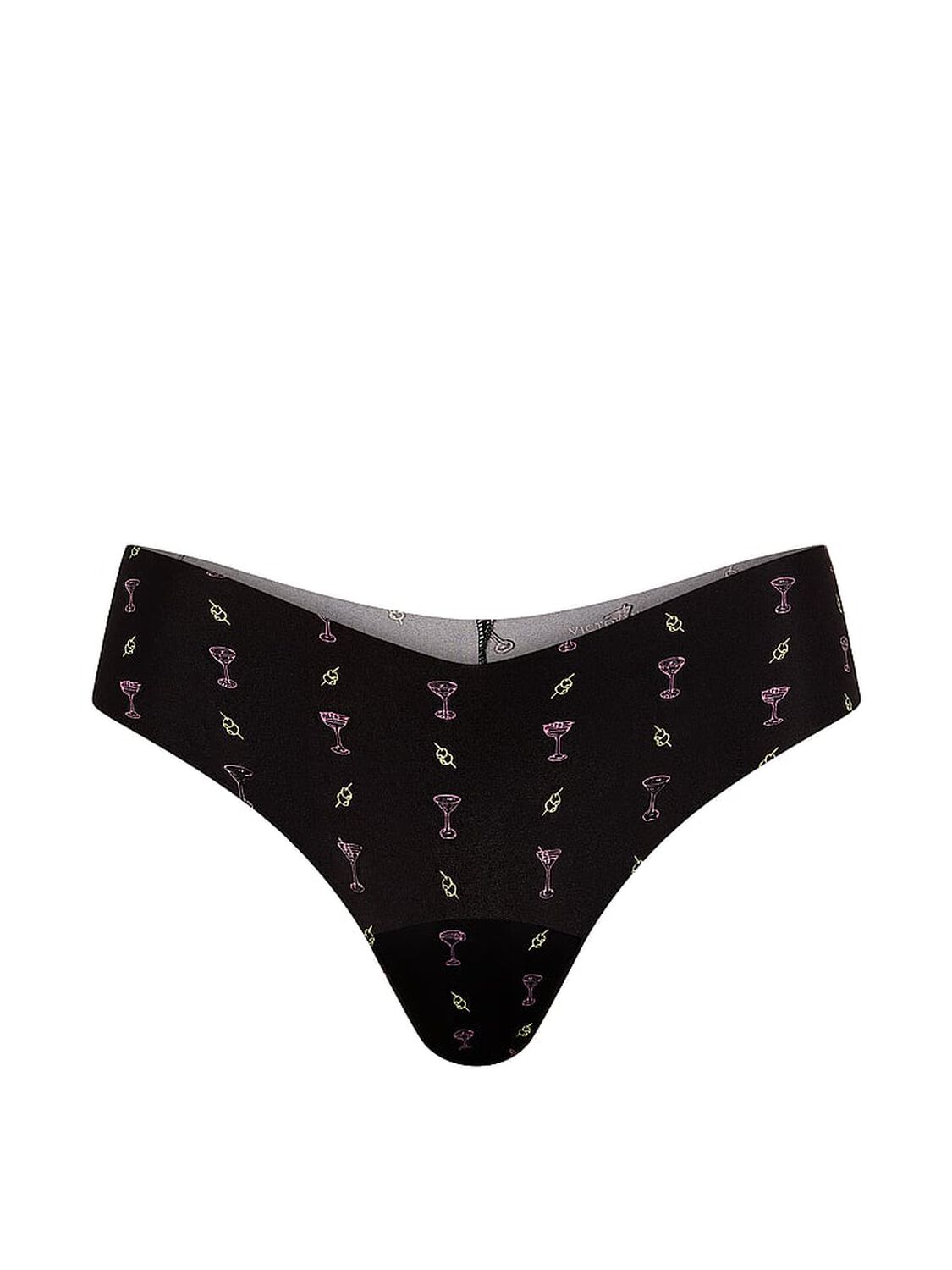 vs No-Show No-Show Thong Panty Black Ground Martinis 3 of 3 