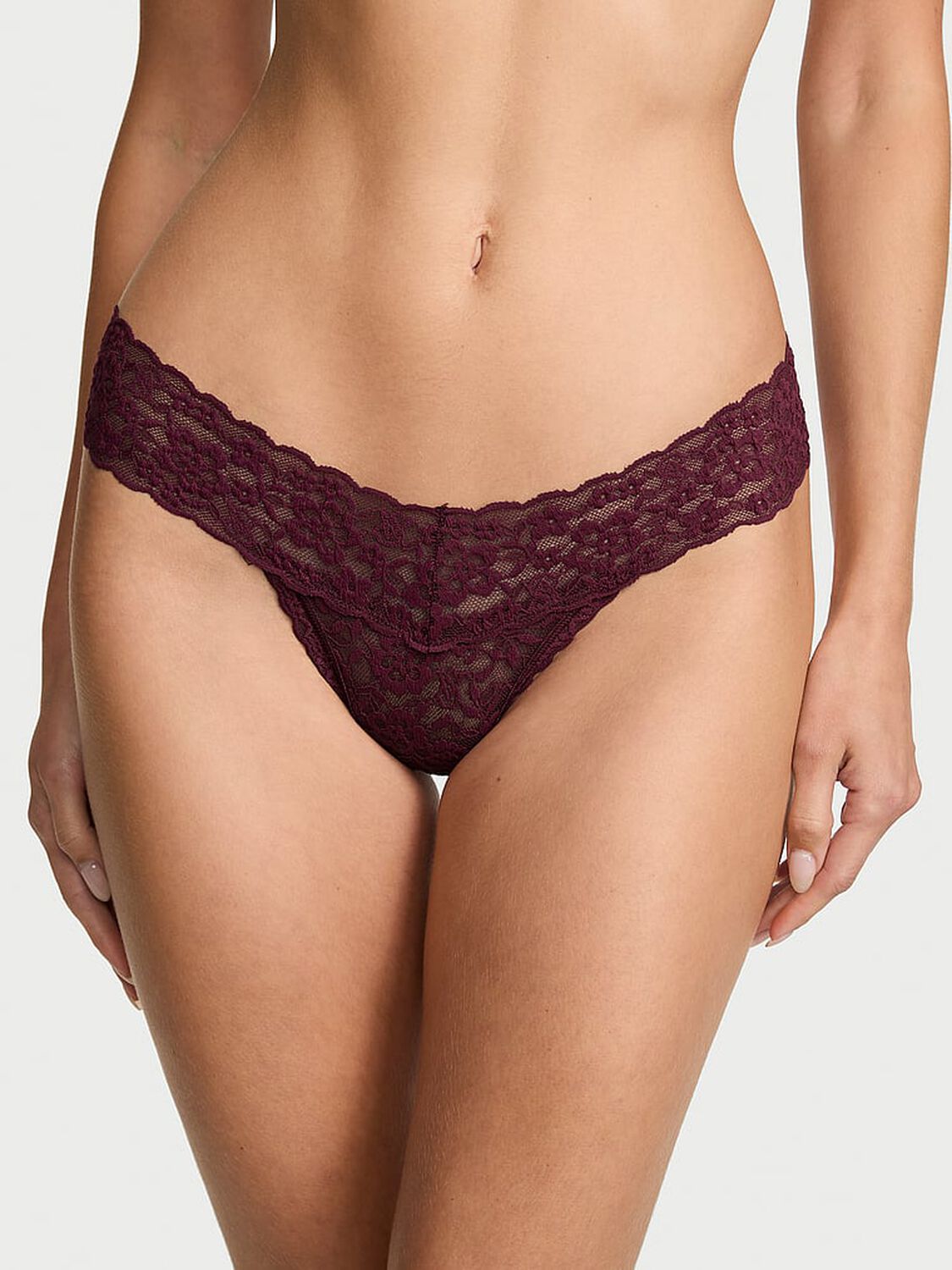 vs The Lacie Lace Thong Panty Rich Maroon 1 of 3 