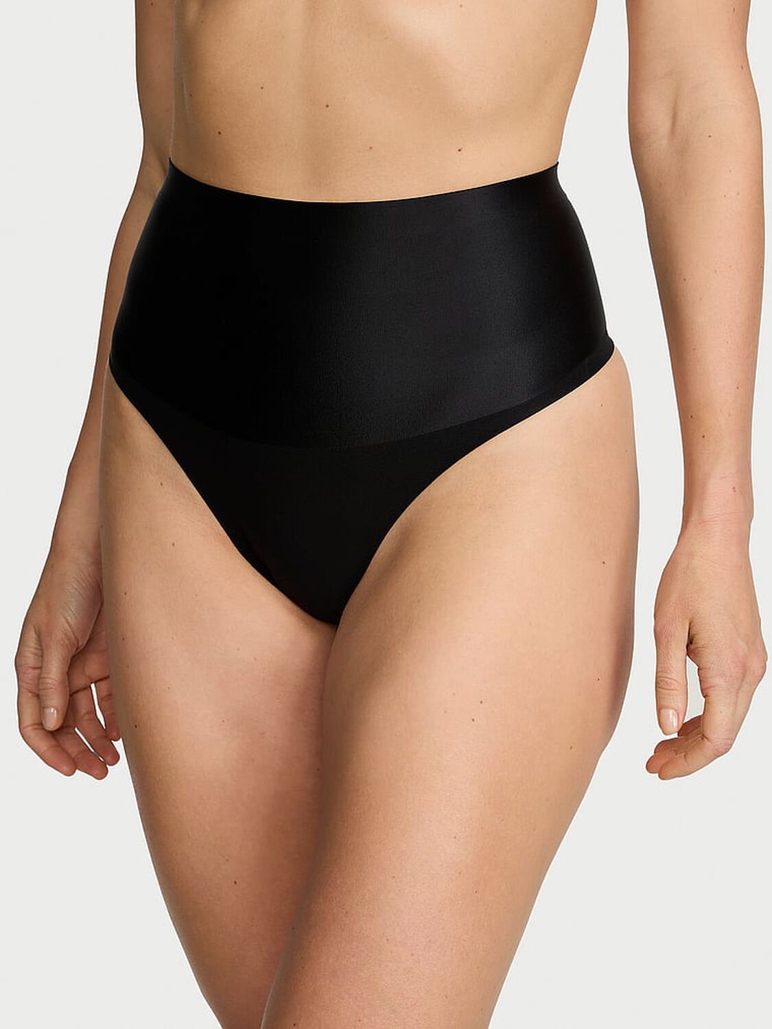vs Body By Victoria Smoothing Shimmer Thong Panty Black 1 of 3 
