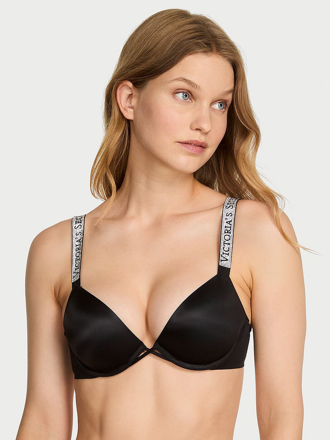vs Very Sexy Sunset Ombr� Shine Strap Push-Up Bra Black 1 of 2 