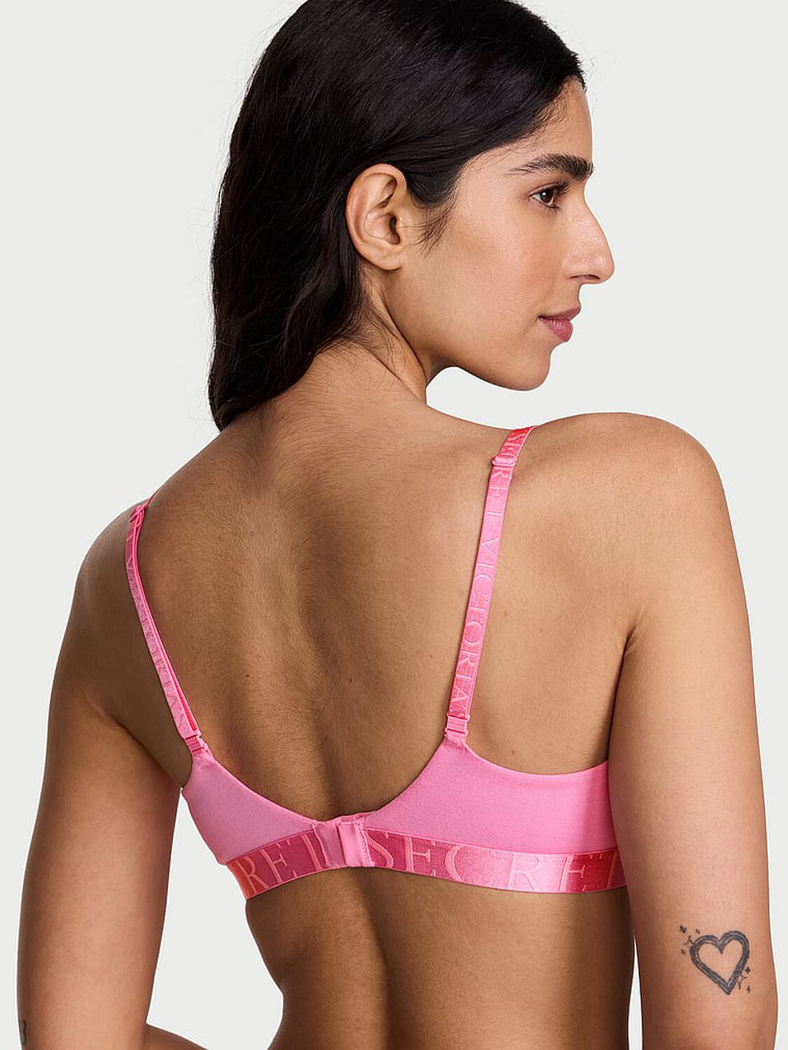 vs The T-Shirt Cotton Exploded Logo Lightly Lined Wireless Bra Pink Sugar 2 of 2 
