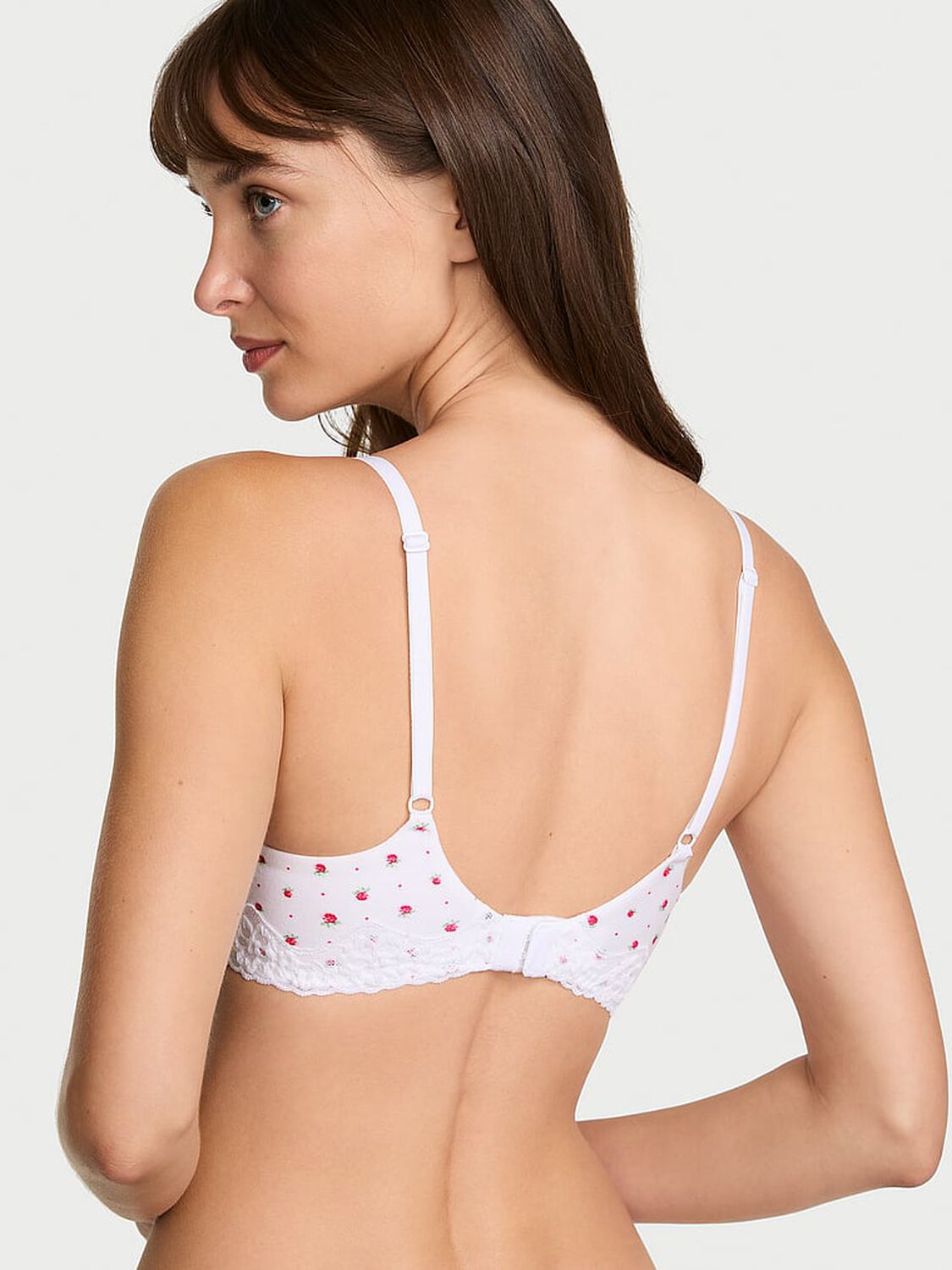 vs The T-Shirt Cotton Lace-Trim Lightly Lined Balconette Bra 2 of 3 