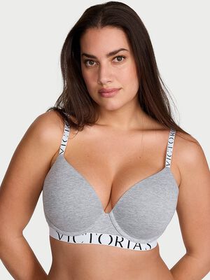 Perfect Shape Cotton Exploded Logo Push-Up Bra