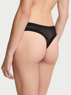 No-Show Snake Mesh Thong Panty