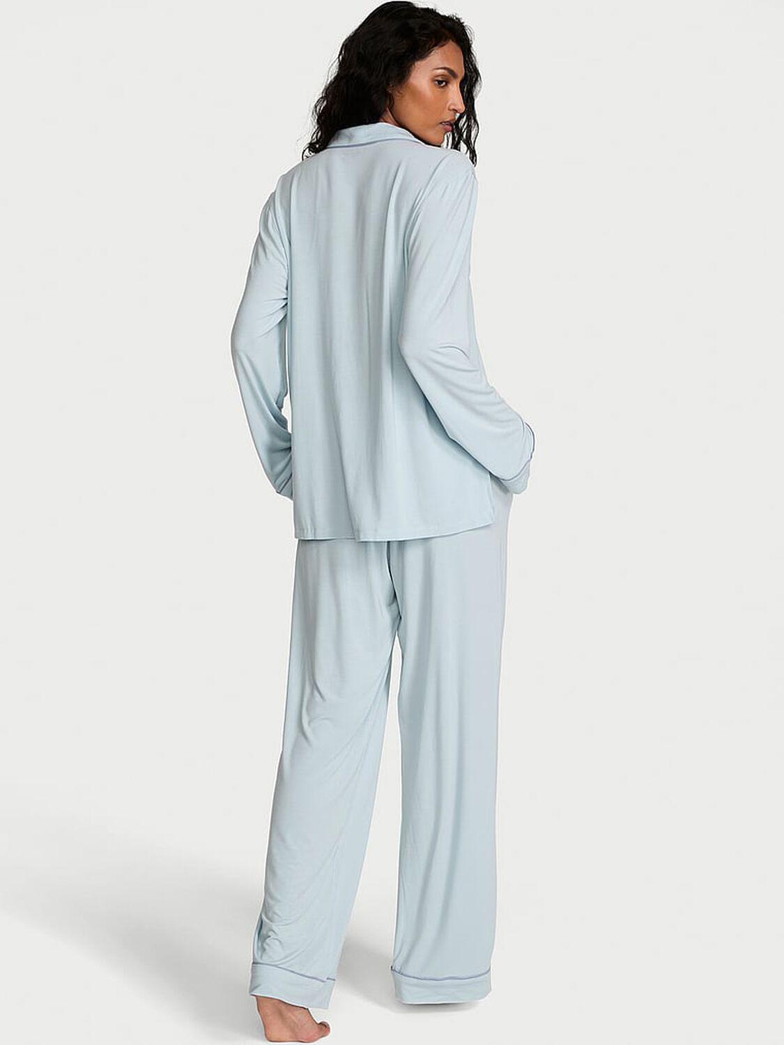 vs Victoria's Secret SoSoft&trade; Modal Daisy Long Pajama Set Celestial Blue 2 of 3 
