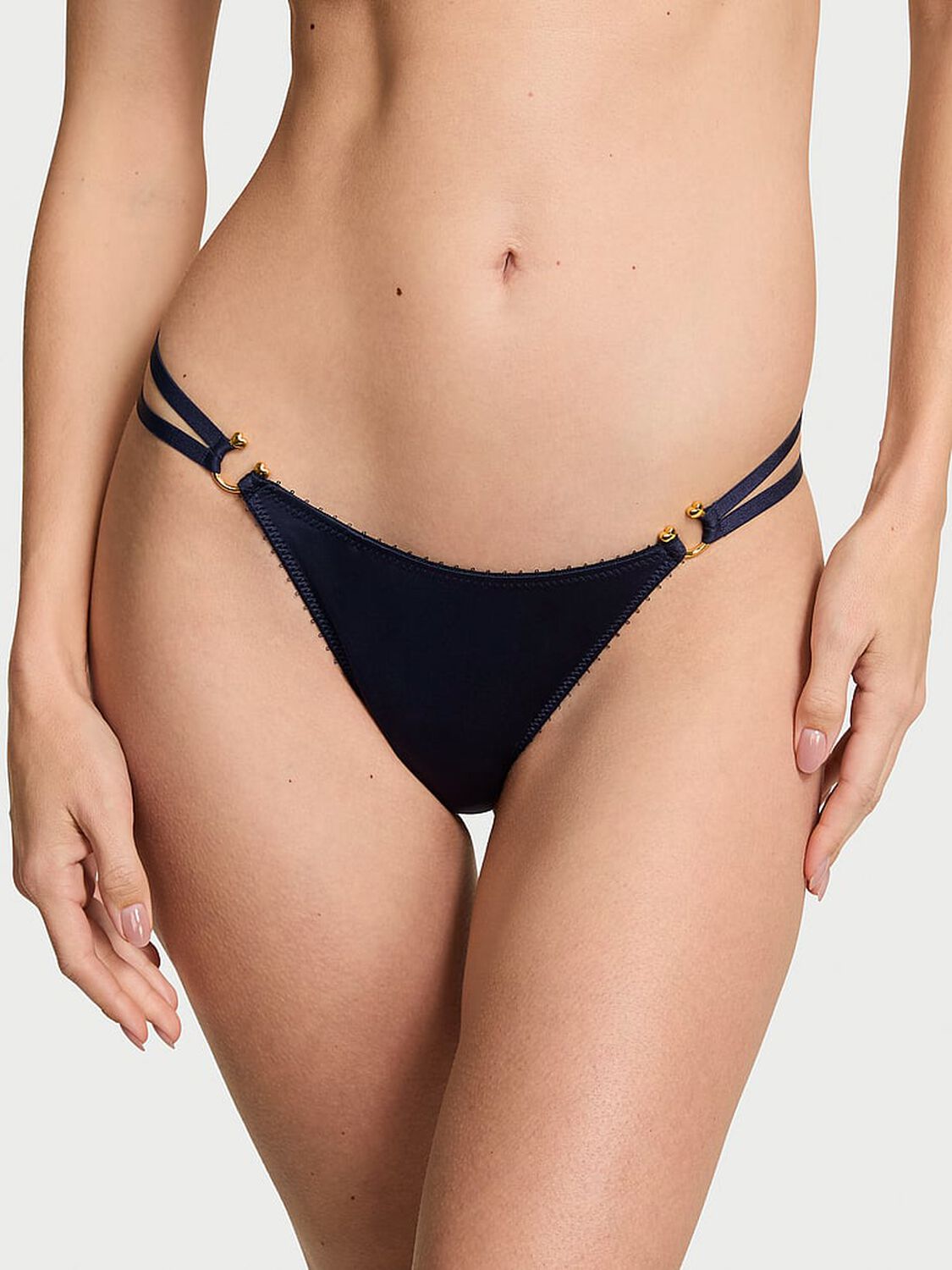 vs Very Sexy Strappy Ring Hardware Thong Panty Soir&eacute;E Blue 1 of 2 