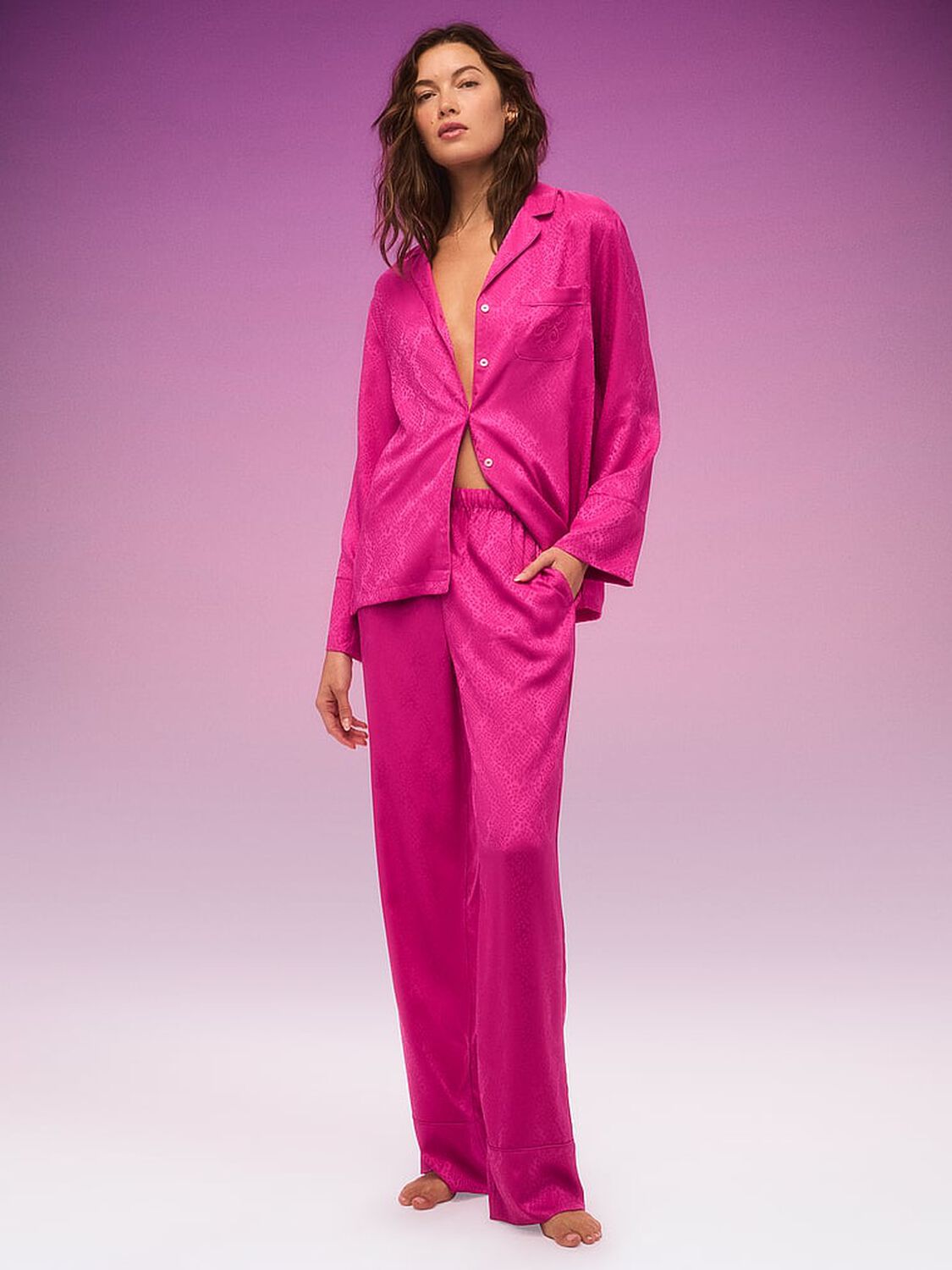 vs Victoria's Secret Signature Satin Long Pajama Set 4 of 4 
