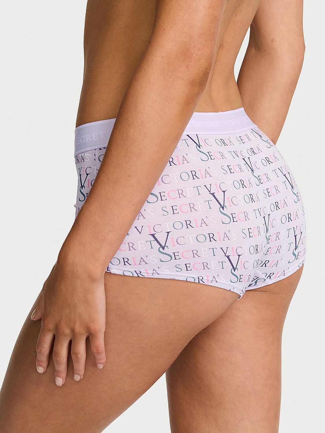 vs Cotton Logo Cotton Boyshort Panty Purple Whisper Heritage 2 of 2 