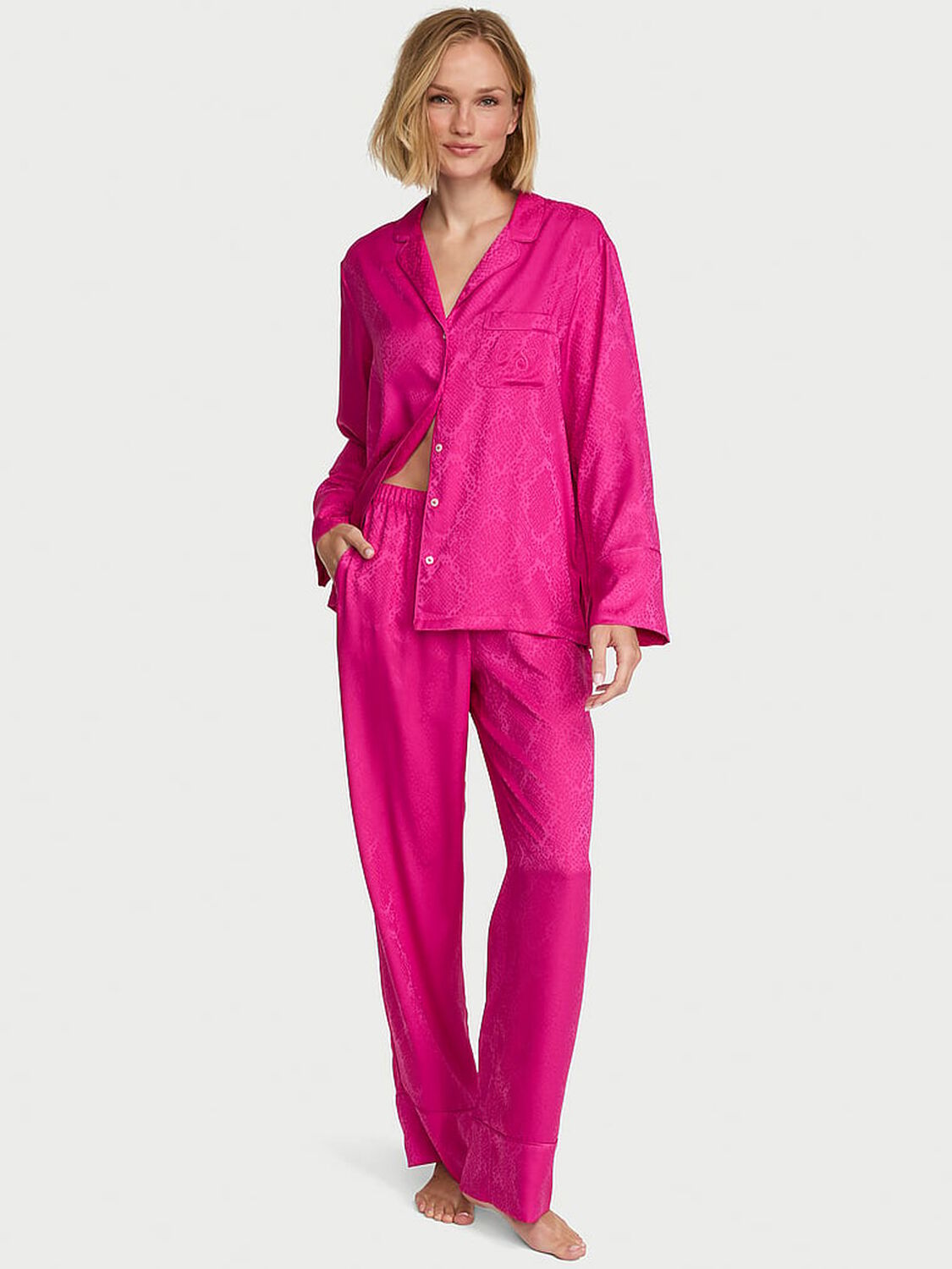 vs Victoria's Secret Signature Satin Long Pajama Set 1 of 4 