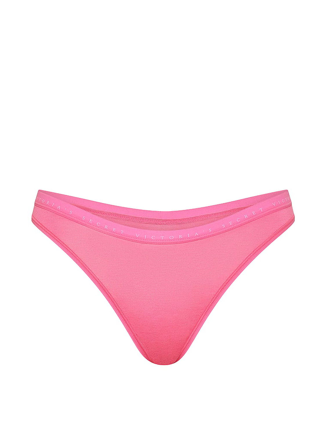 vs Victoria's Secret Stretch Cotton High-Leg Scoop Thong Panty Pink Radiance 3 of 3 