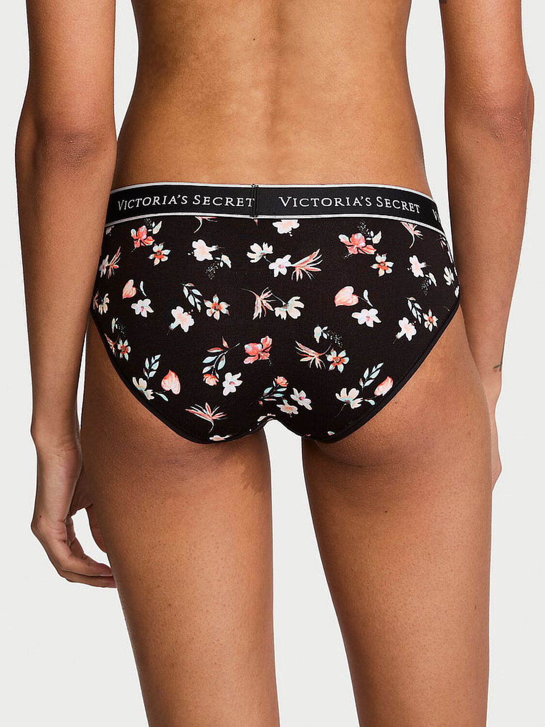 vs Cotton Logo Cotton Hiphugger Panty Black Floral 2 of 3 