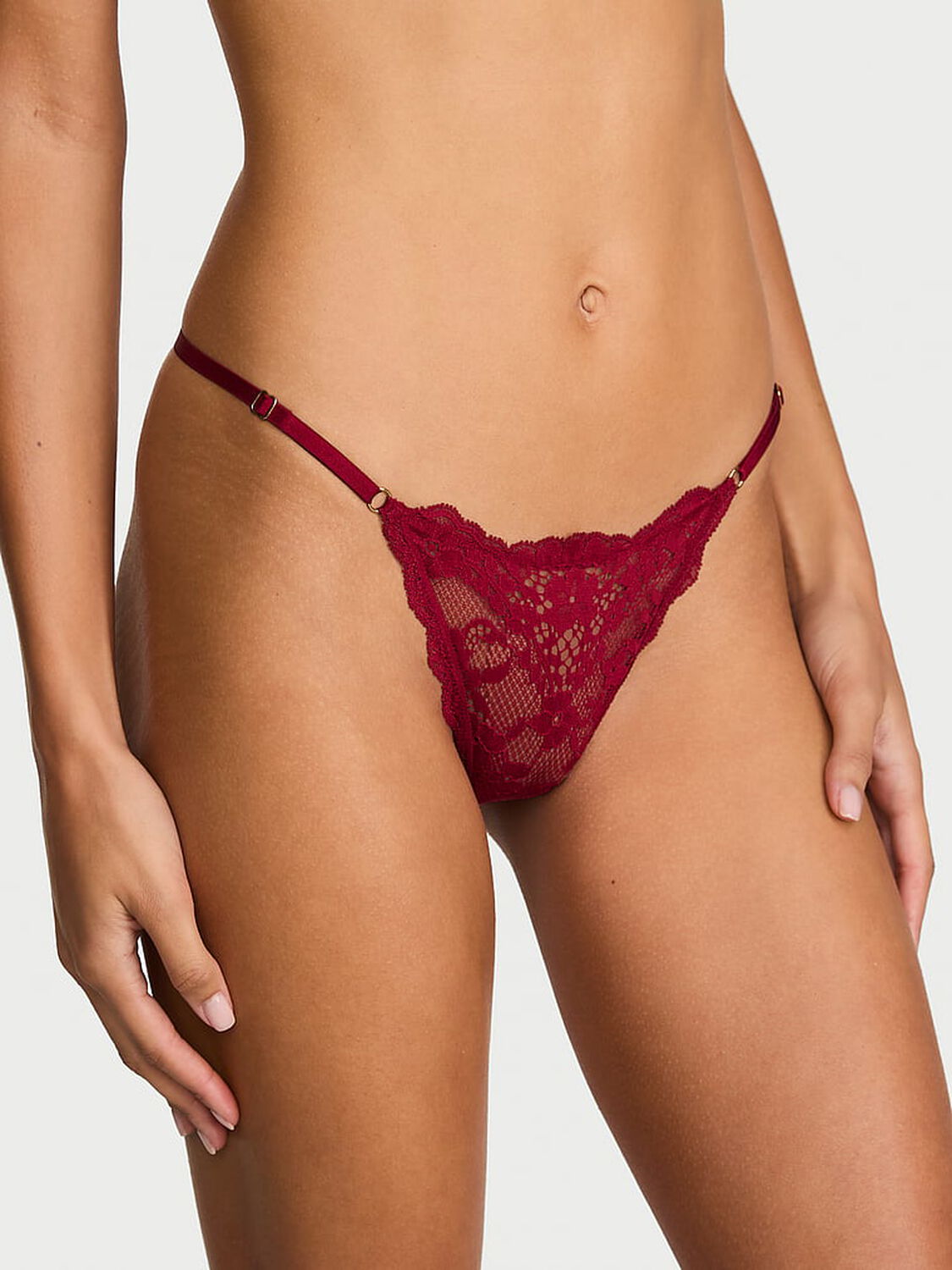 vs Dream Angels Lace Adjustable V-String Panty 1 of 2 