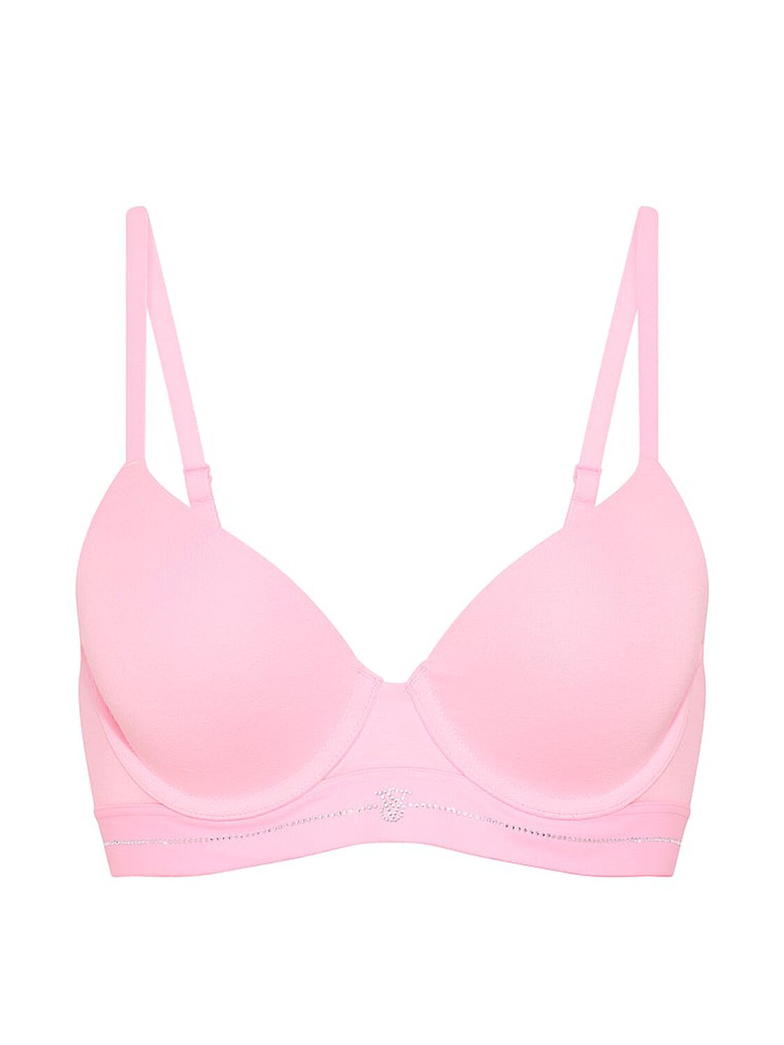 vs The T-Shirt Perfect Shape Signature Shine Cotton Push-Up Bra Victoria Pink 3 of 3 
