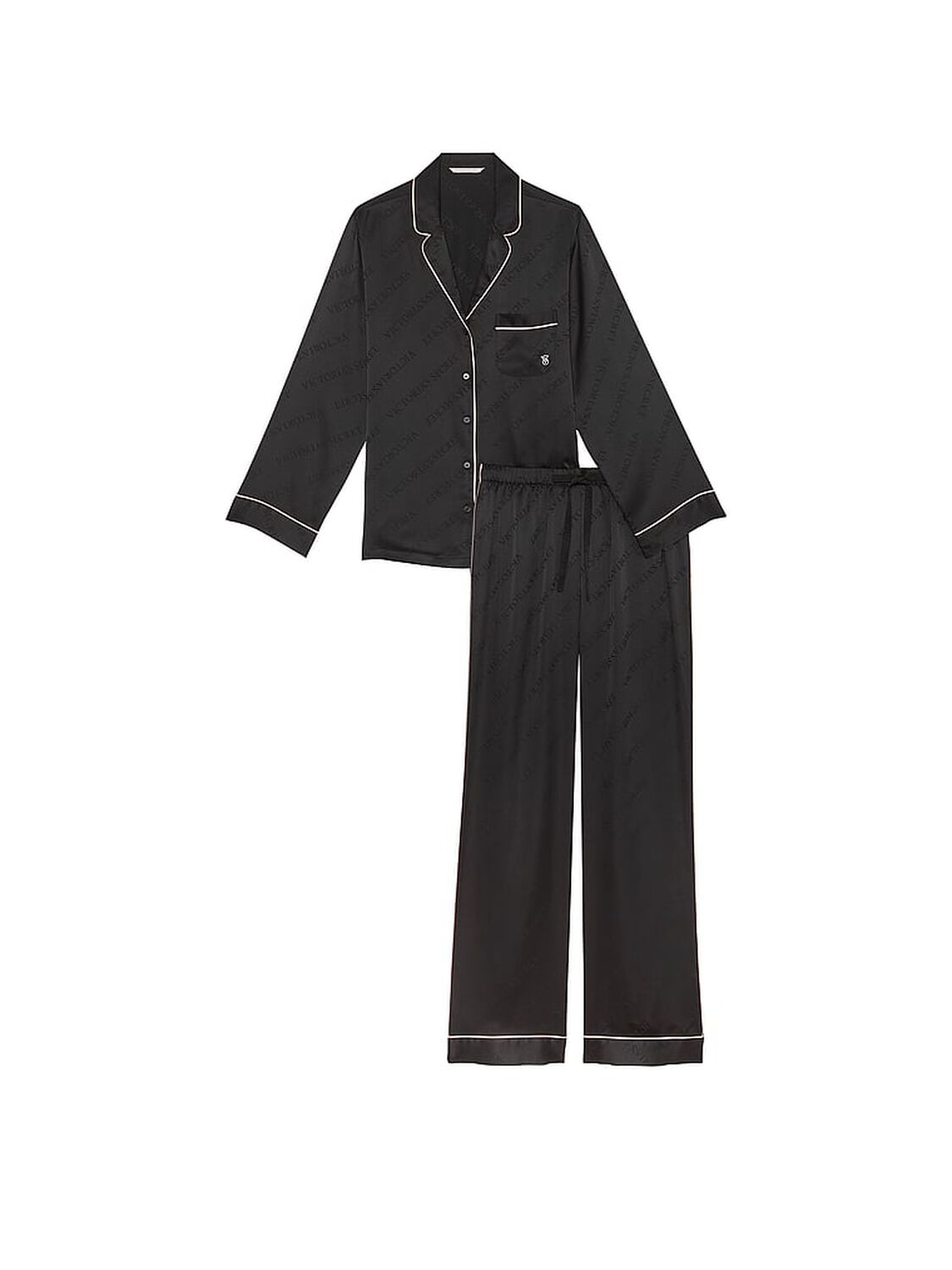 vs Victoria's Secret Glazed Satin Long Pajama Set 3 of 3 