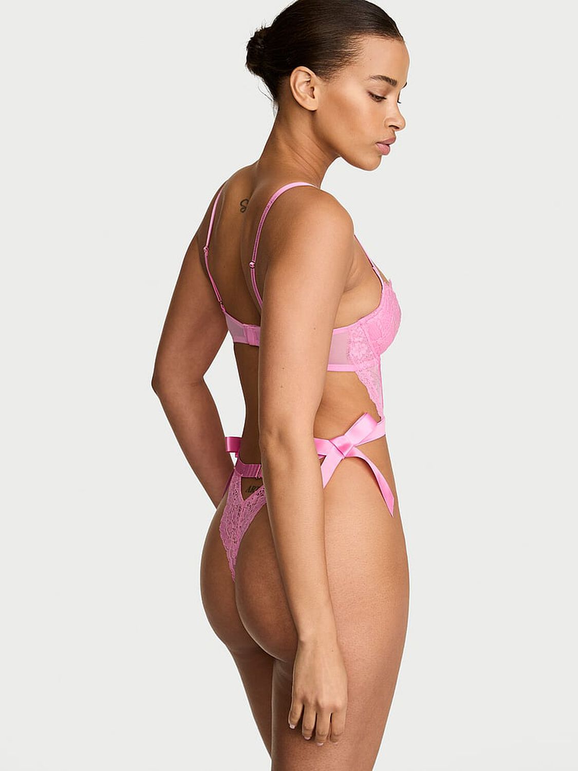 vs Dream Angels Wicked Unlined Lace Teddy Pink Sugar 2 of 2 