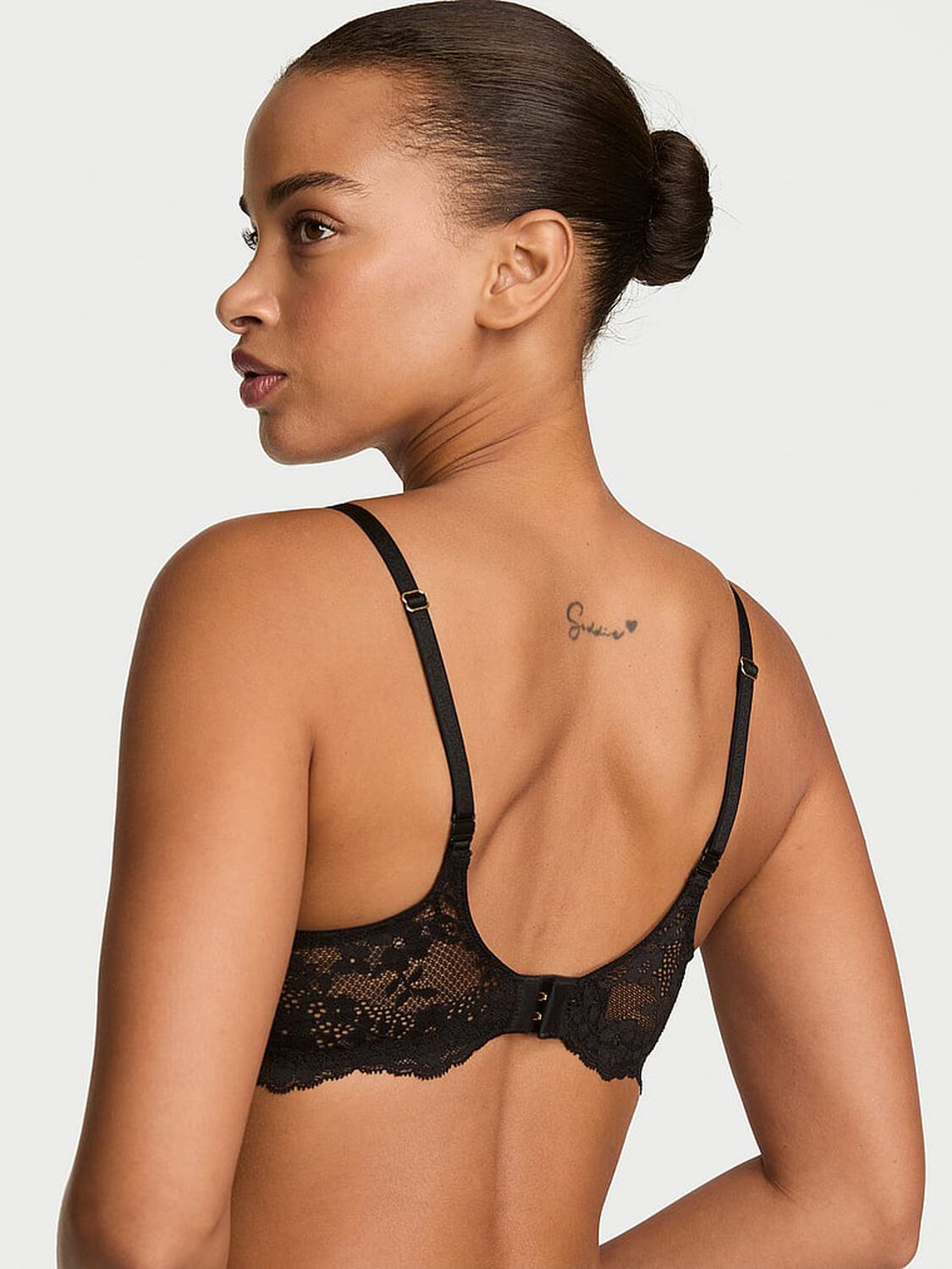vs Dream Angels Wicked Sheer Shimmer Unlined Balconette Bra Dark Bloomy Floral 2 of 4 