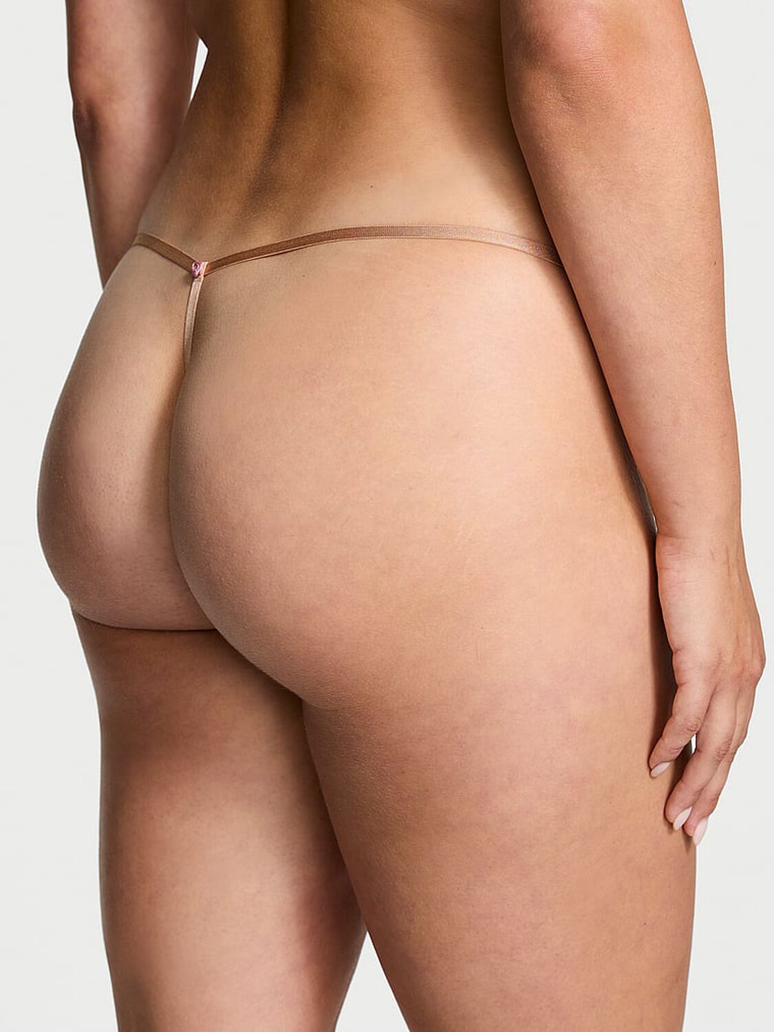 vs Dream Angels Lace Adjustable V-String Panty Praline 2 of 3 