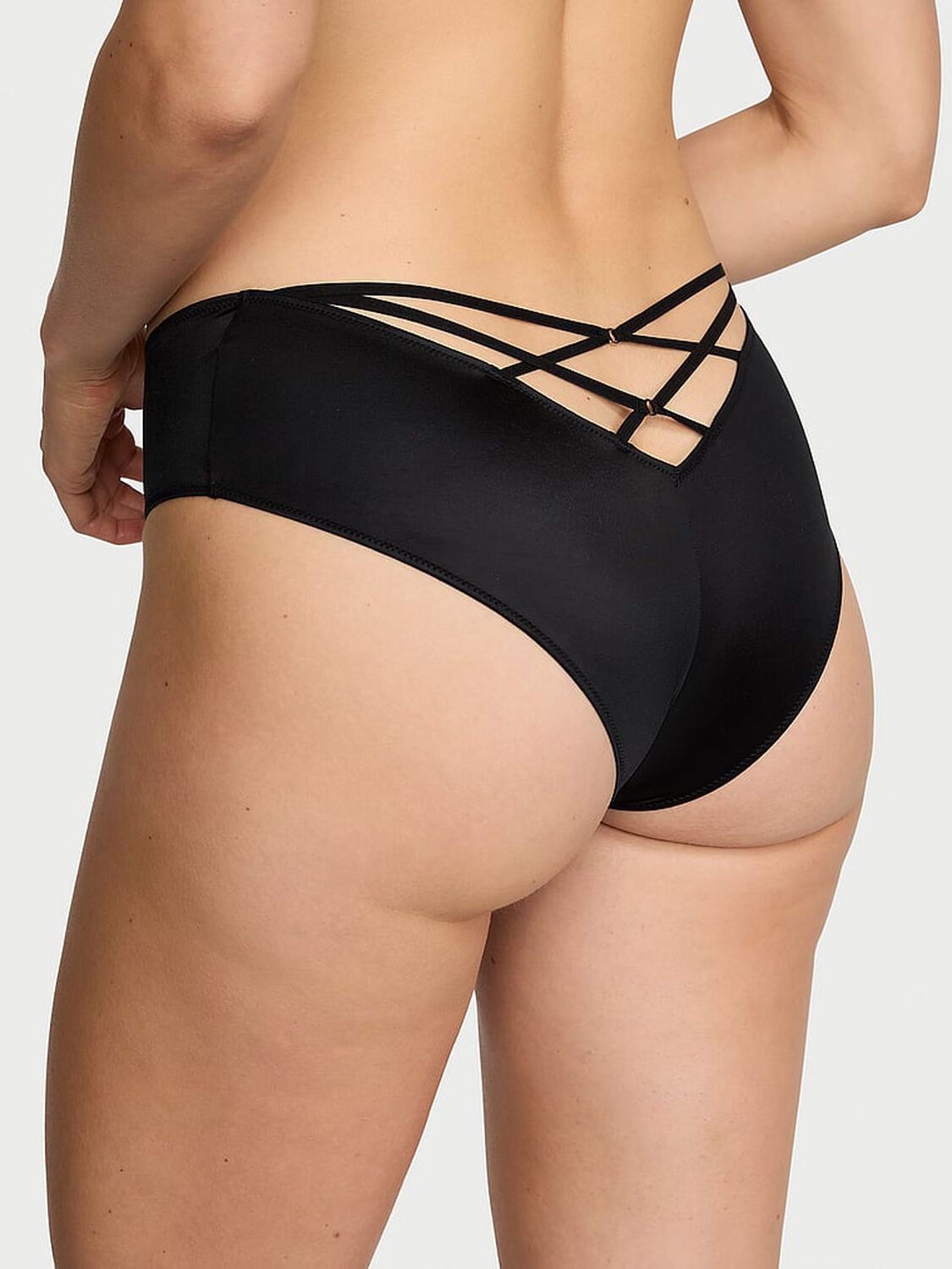 vs Very Sexy Strappy-Back High-Leg Cheeky Panty Black 2 of 3 