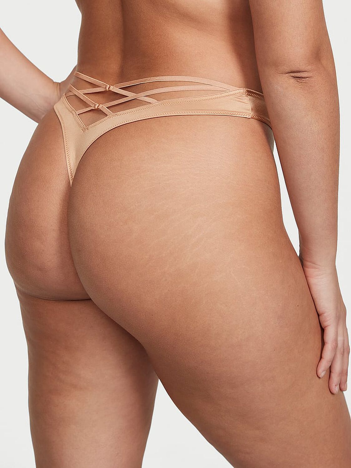 vs Very Sexy Strappy Back High-Leg Thong Panty Praline 2 of 3 