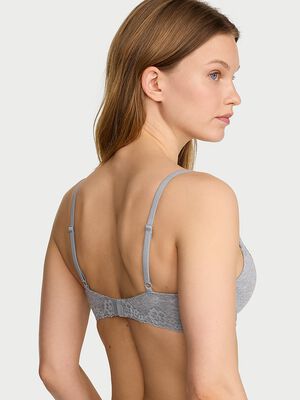 Perfect Shape Cotton Lace-Trim Push-Up Bra