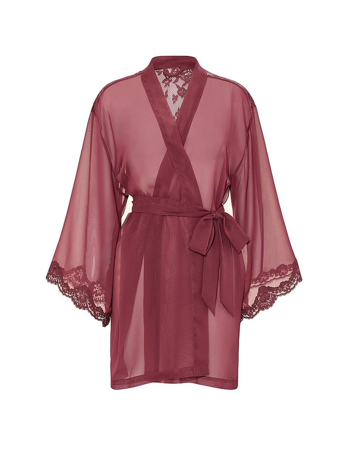vs Dream Angels Chiffon & Lace Short Robe Morning Rose 3 of 3 