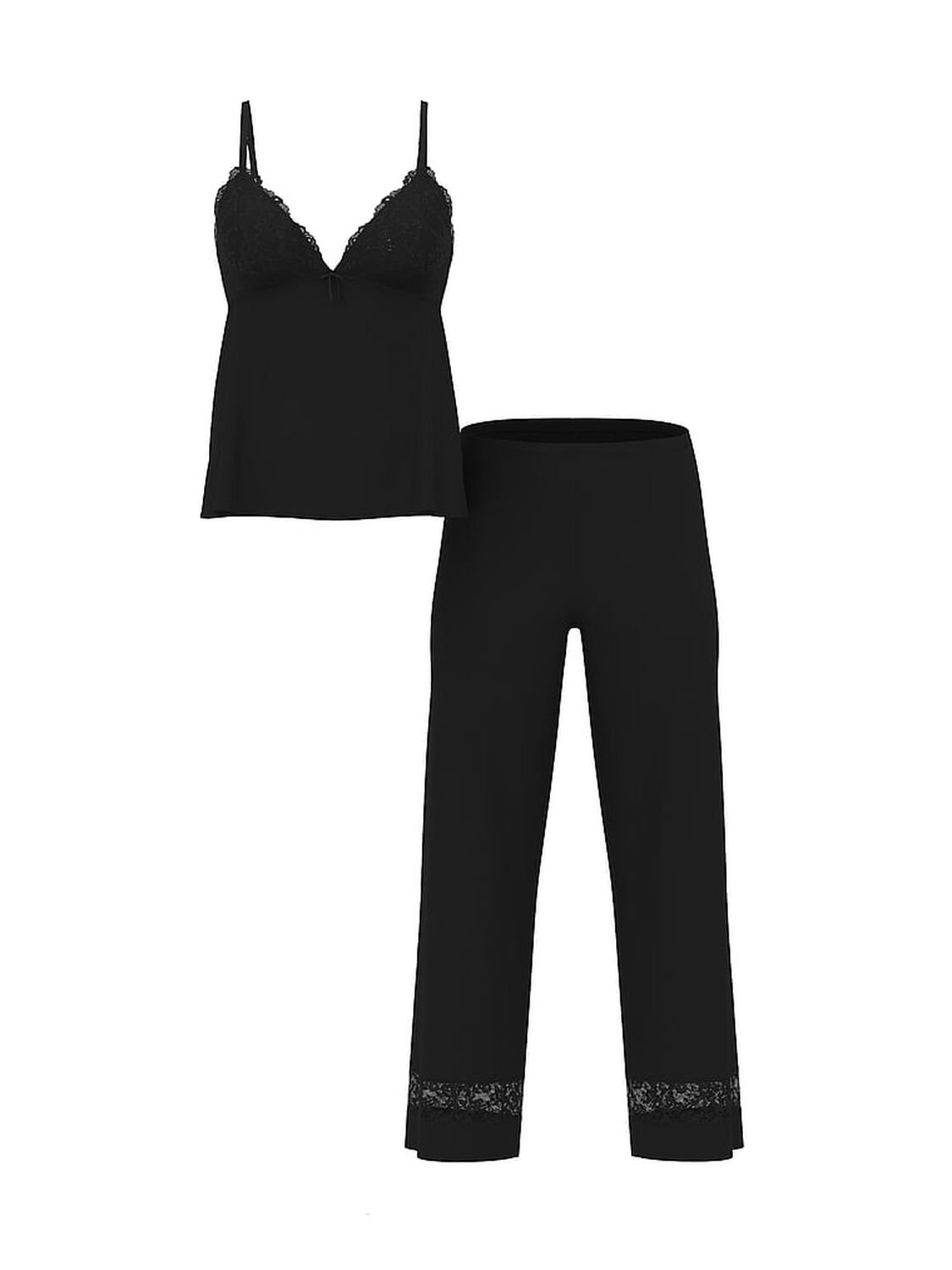 vs Victoria's Secret SoSoft&trade; Modal Lace-Trim Cami & Pants Set Black 3 of 3 