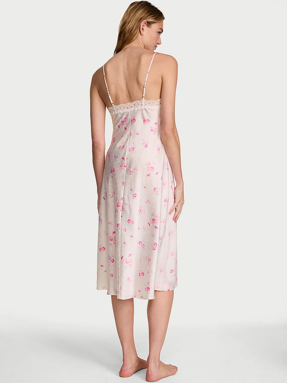 vs Dream Angels Butterflies Jacquard Midi Slip Dress Pink Floral Butterflies 2 of 3 
