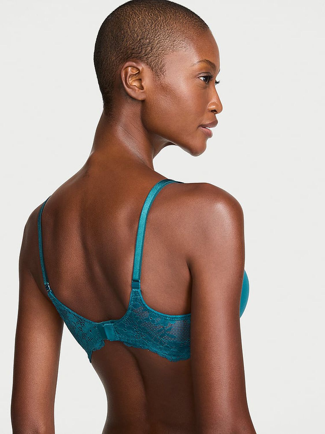 vs Dream Angels Smooth & Lace Push-Up Bra Aquarium Blue 2 of 3 