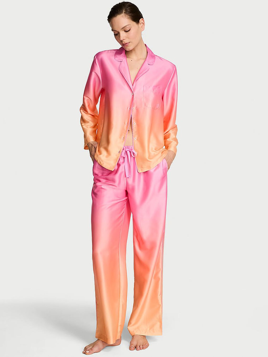 vs Victoria's Secret Signature Satin Long Pajama Set 1 of 2 