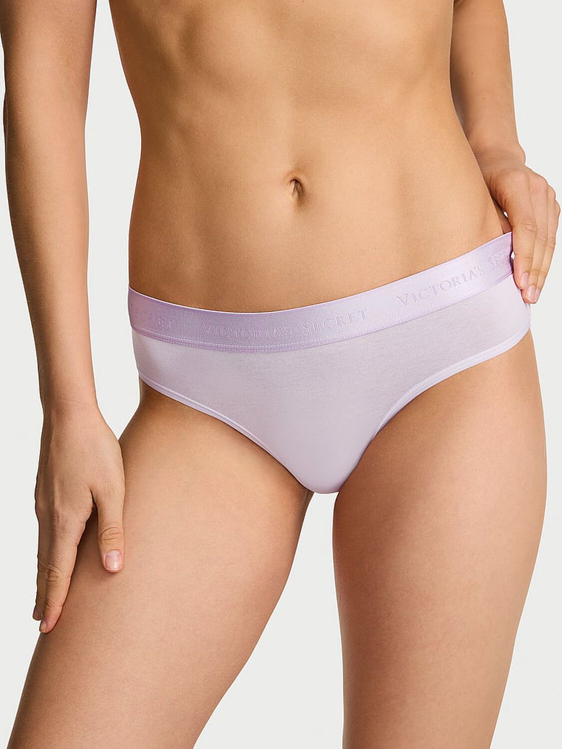 vs Cotton Logo Cotton Strappy Hiphugger Panty 1 of 2 
