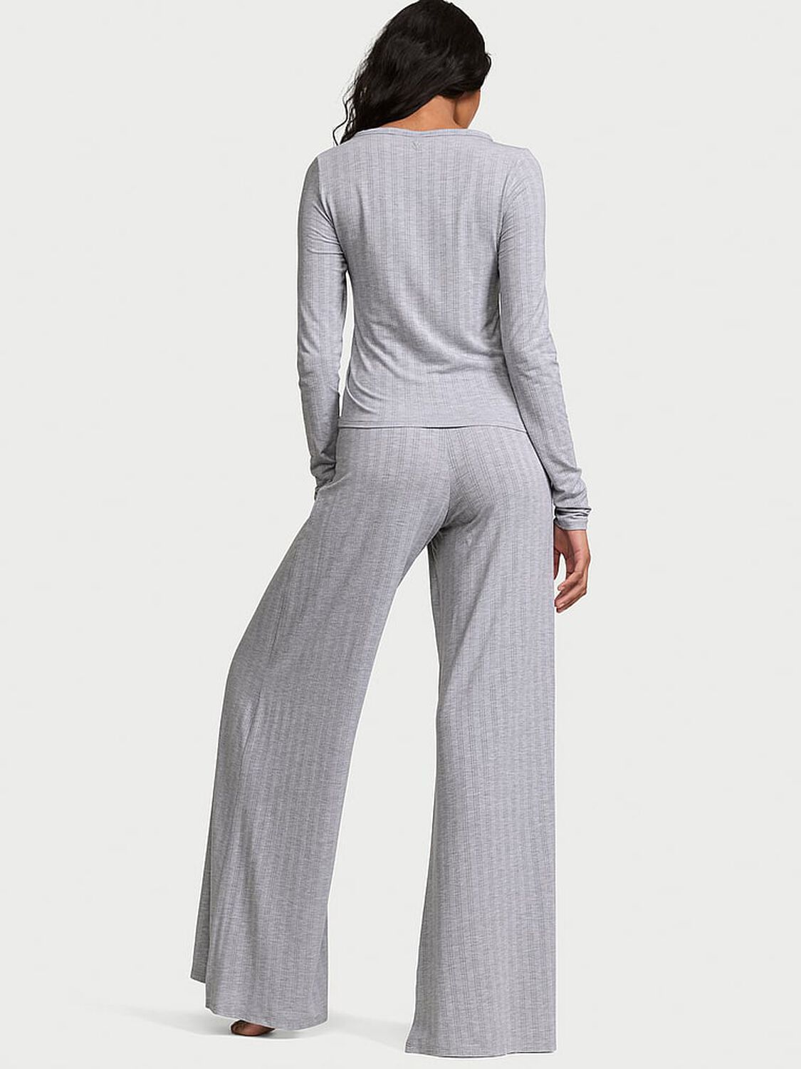 vs Victoria's Secret SoSoft&trade; Modal Ultra-Fine Henley Top & Pant Set Medium Heather Grey 2 of 3 