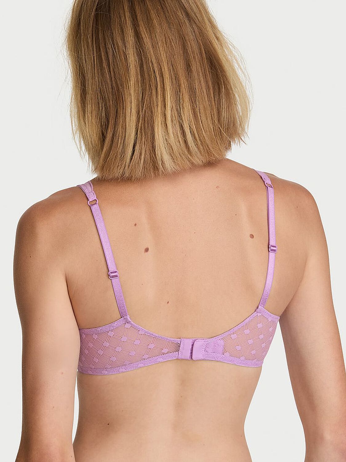 vs The Lacie Dot Geo Lace Unlined Balconette Bra Candy Violet 2 of 3 