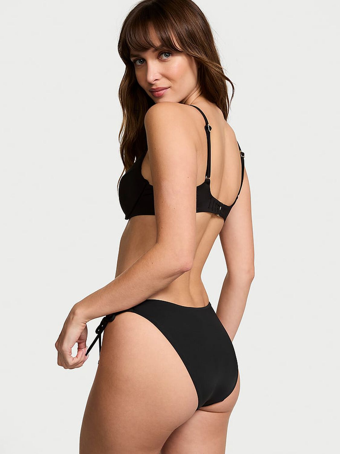 vs Victoria's Secret Swim Essential Twist Push-Up Bikini Top Pure Black 2 of 4 