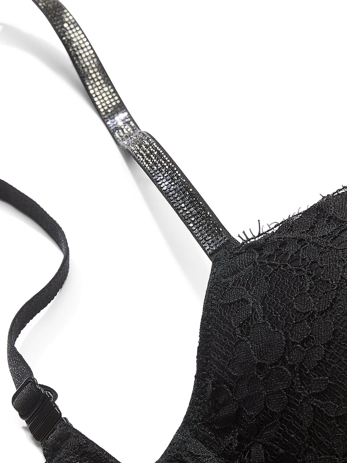 vs Dream Angels Twinkle Strap Lace V-String Panty Black 4 of 4 