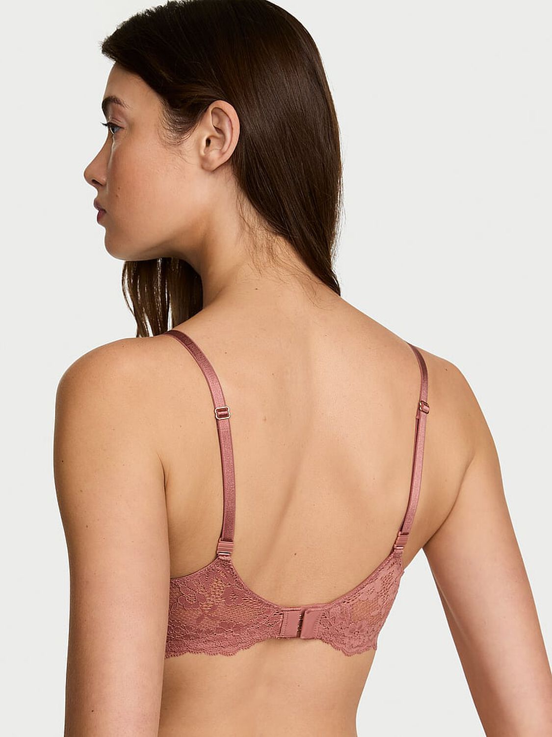 vs Dream Angels Wicked Unlined Lace Balconette Bra Antique Rose 2 of 4 
