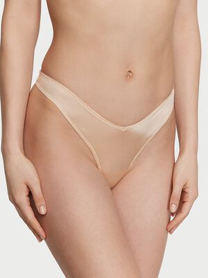 Smooth Strappy-Back High-Leg Thong Panty
