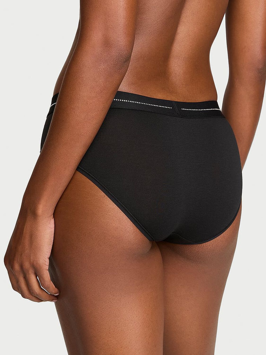 vs Cotton Shine Logo Cotton Hiphugger Panty Black 2 of 3 