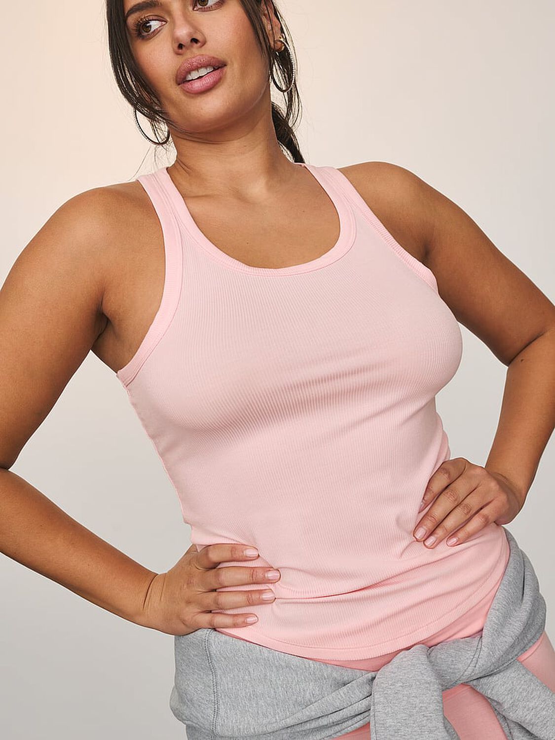 vs Angel Essentials VS Iconic Rib Racerback Tank Top Pretty Blossom 4 of 4 