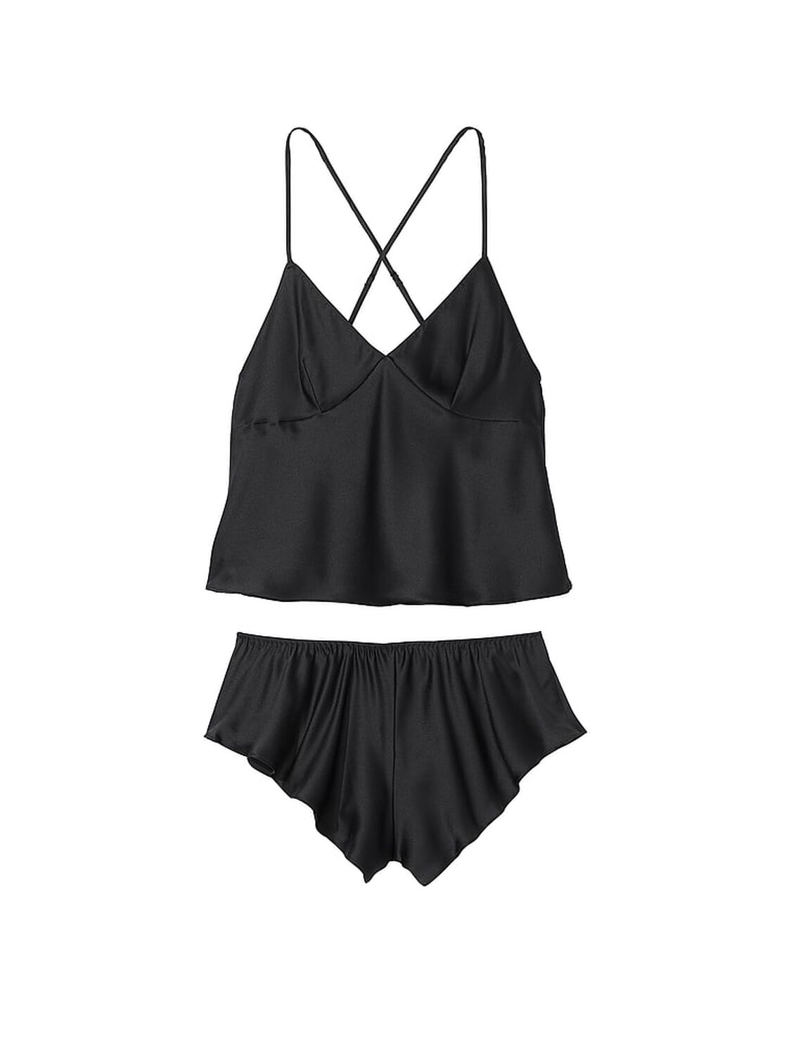 vs Victoria's Secret Satin Open-Back Cami & Shorts Set Black 3 of 3 