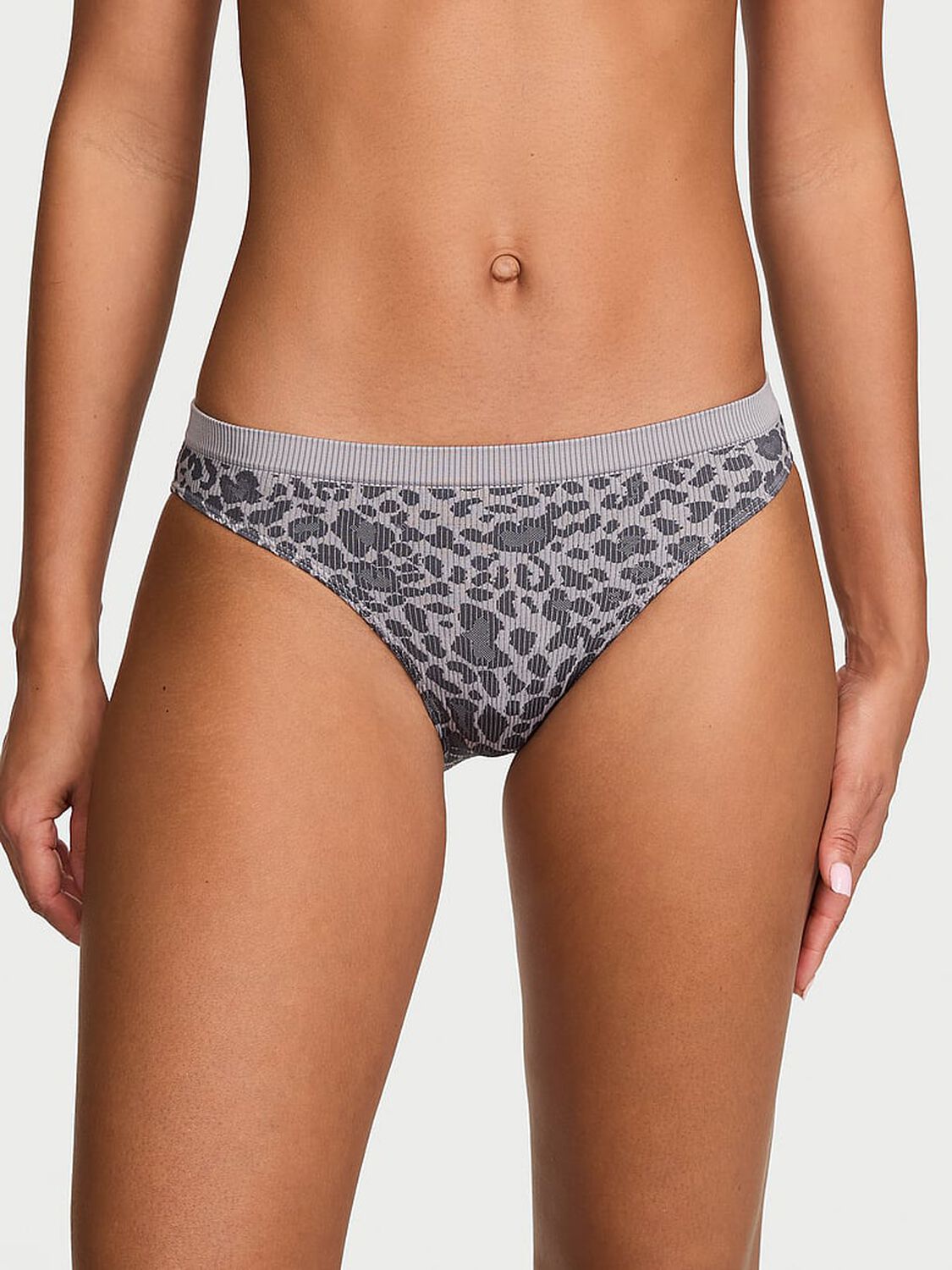 vs Seamless Seamless Leopard Rib Bikini Panty Leopard 1 of 2 