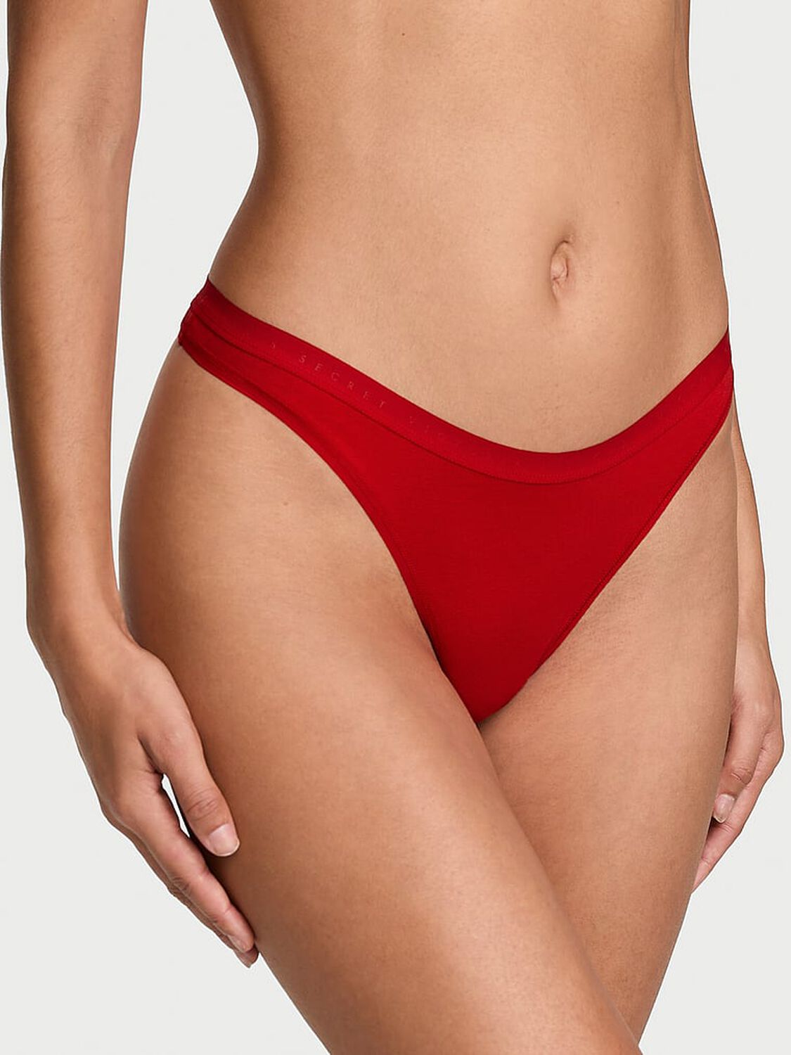 vs Victoria's Secret Stretch Cotton High-Leg Scoop Thong Panty 1 of 2 