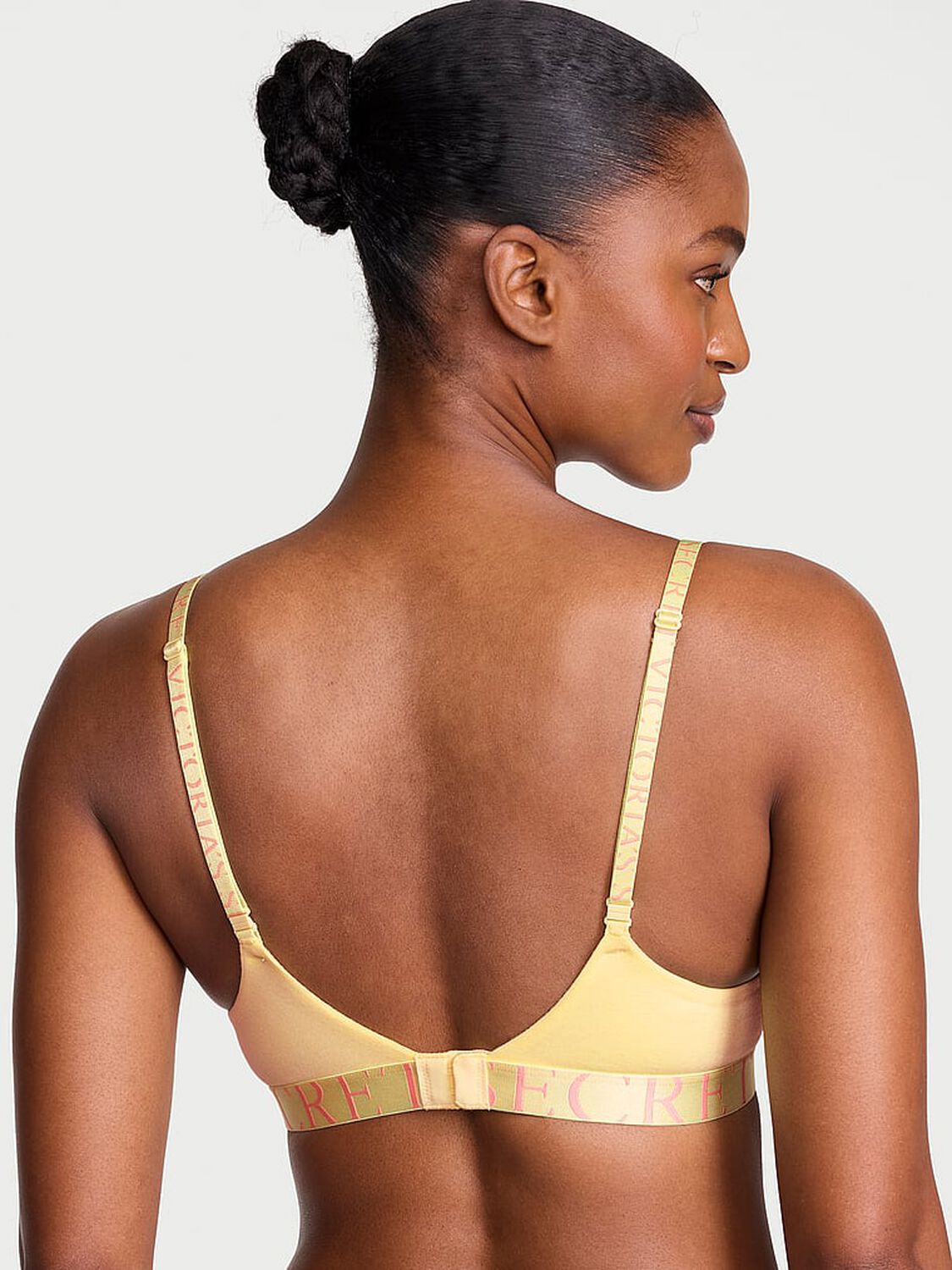 vs The T-Shirt Cotton Exploded Logo Lightly Lined Demi Bra Lemonade 2 of 3 