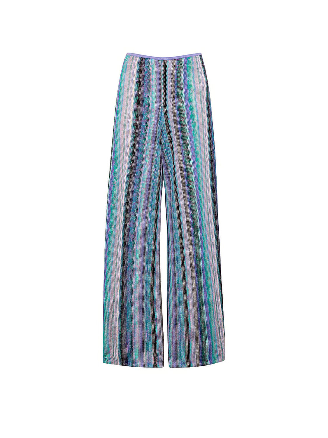 vs Victoria's Secret Swim Beachwear Shimmer Wide-Leg Pant Periwinkle Shimmer Stripes 3 of 3 