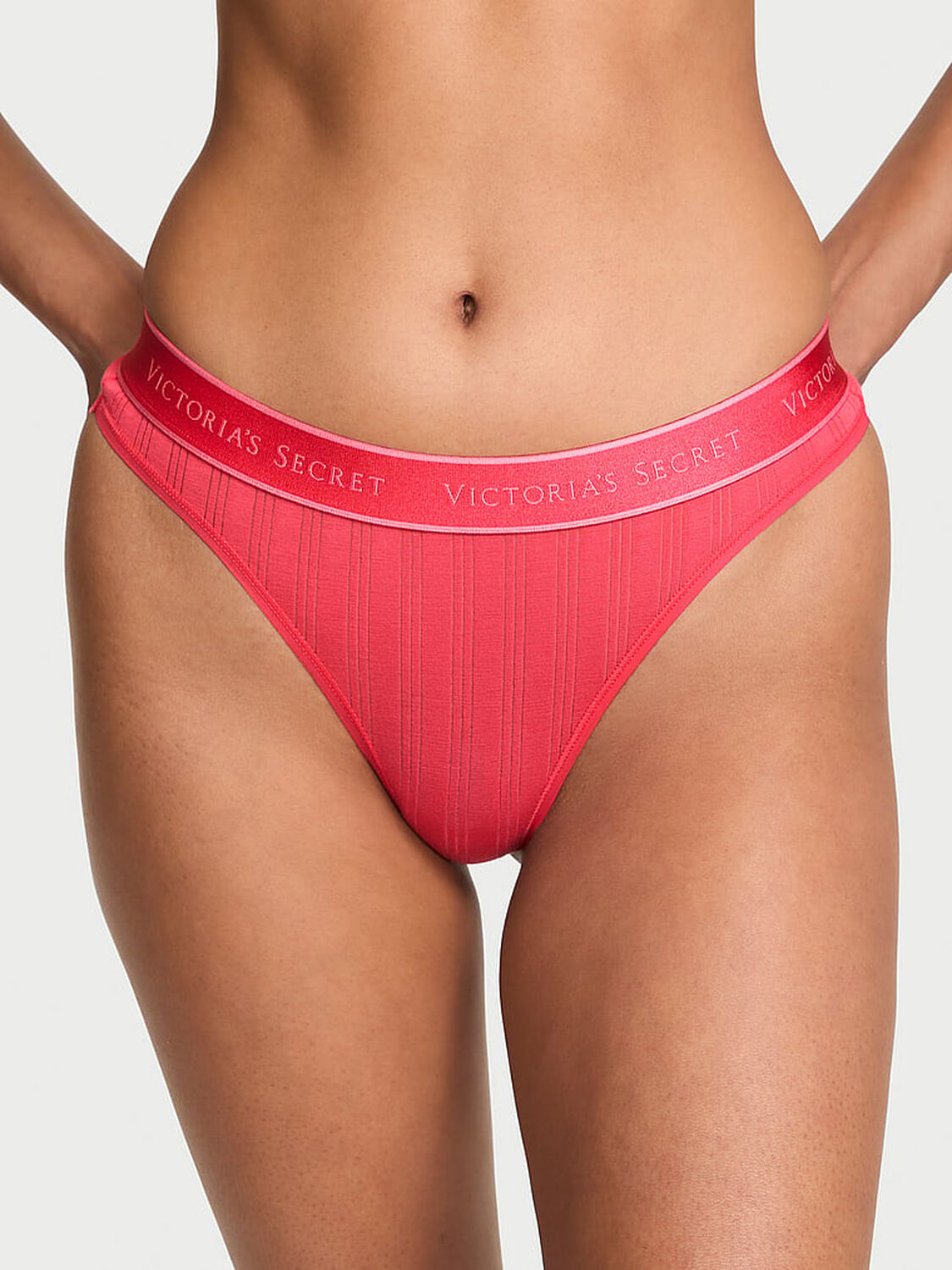 vs Cotton SoSoft&trade; Modal Ultra-Fine Logo Thong Panty Wild Watermelon 1 of 2 