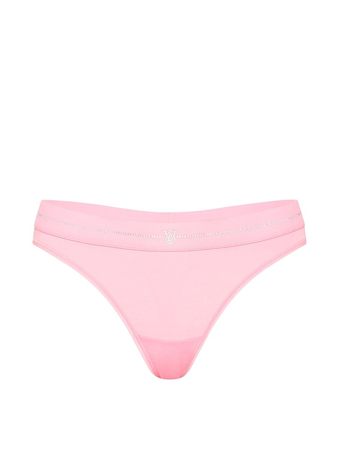 vs Cotton Shine Logo Cotton Thong Panty Victoria Pink 3 of 3 