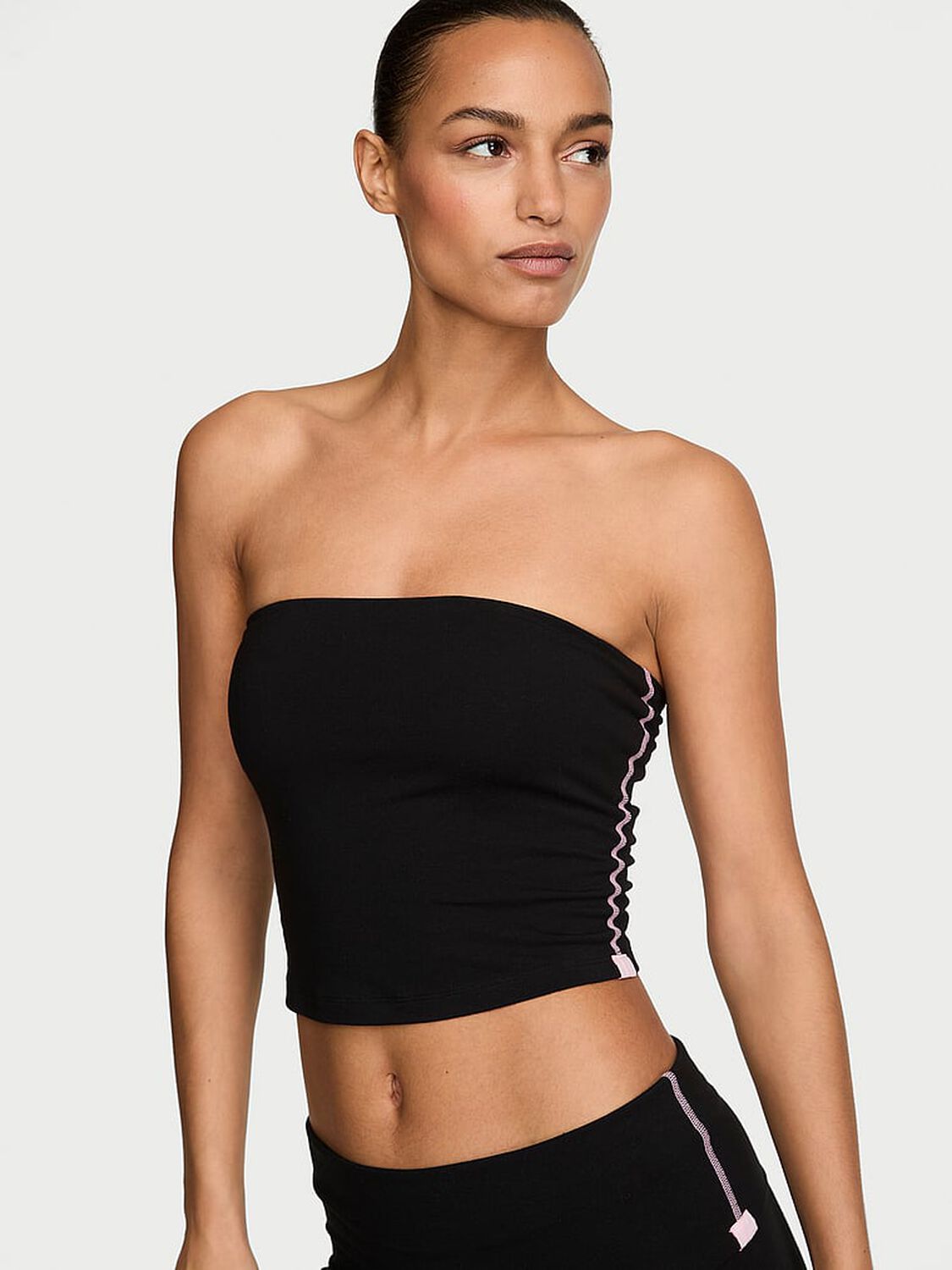 vs Angel Essentials Cotton Tube Top Pure Black 1 of 3 